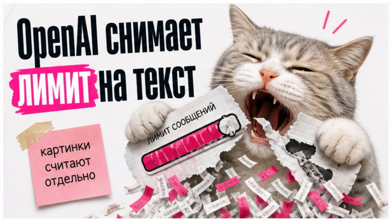 Иллюстрация: OpenAI снимает лимит на текст в бесплатном ChatGPT