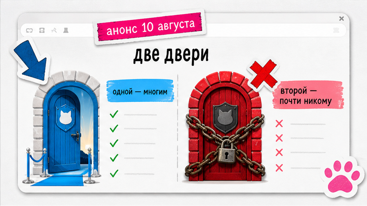 Схема двух дверей Daybreak: Blue для многих и Red почти никому