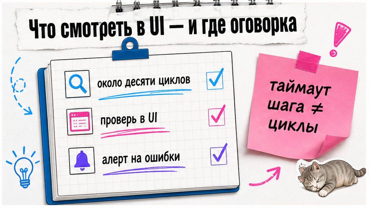 Чеклист UI агента Make: циклы, проверка и таймаут шага