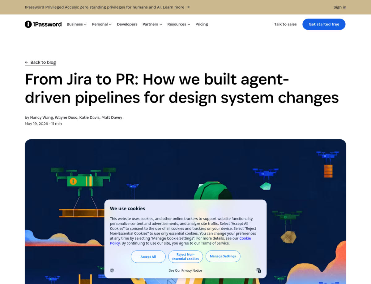 Официальный блог 1Password: From Jira to PR — агентный пайплайн дизайн-системы Knox