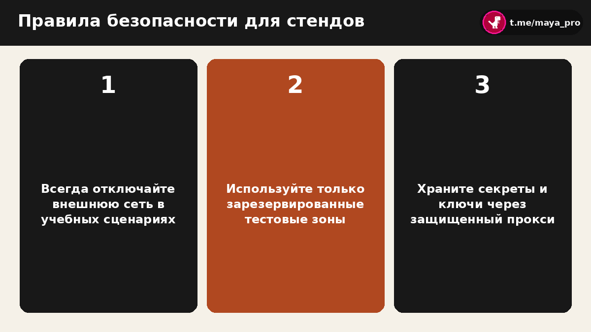 Базовые правила изоляции учебных агентов от реальных систем