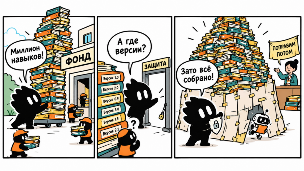 Иллюстрация к разбору передачи стандарта Agent Skills в независимый фонд и устройства папок с навыками для ИИ-помощников