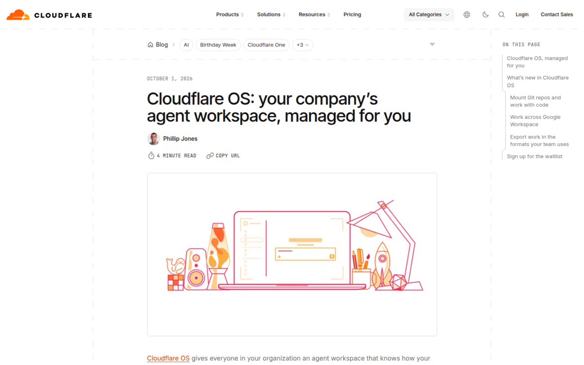 Пост Cloudflare от 1 октября 2026: открыт лист ожидания на управляемый Cloudflare OS